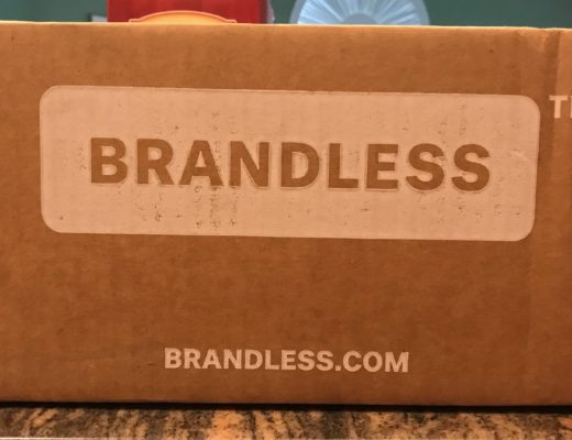 Brandless shipping box with logo, neversaydiebeauty.com