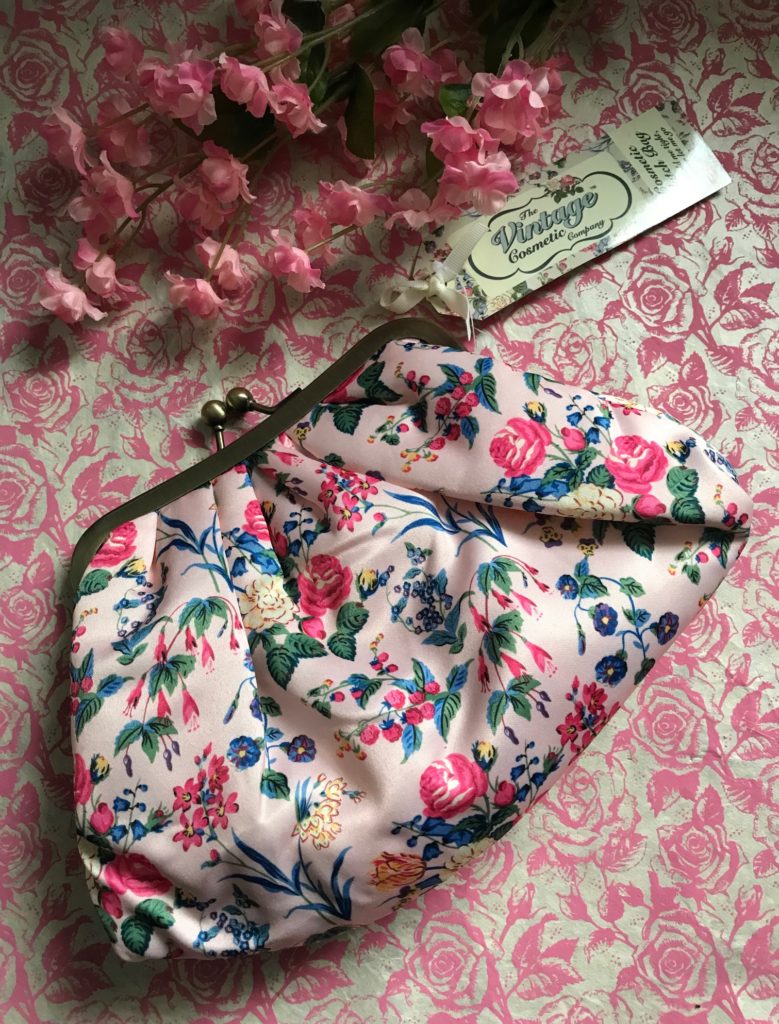 floral makeup clutch bag from The Vintage Cosmetic Company, neversaydiebeauty.com