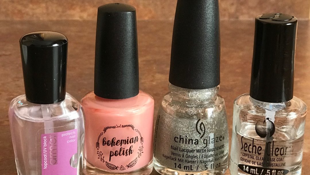 polishes used in my peach, gold, Fairy Dust mani, neversaydiebeauty.com