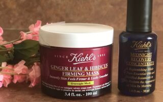 Kiehls Ginger Leaf & Hibiscus Firming Mask and Midnight Recovery Concentrate, neversaydiebeauty.com