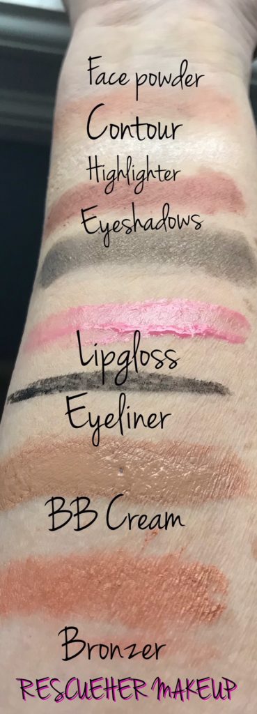 RESCUEHER makeup swatches, neversaydiebeauty.com