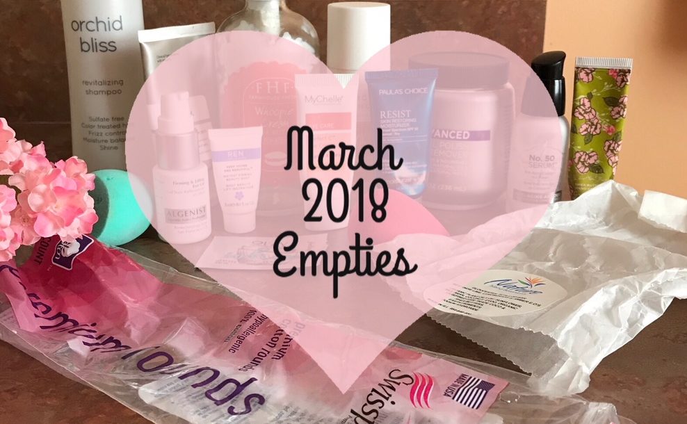 empty beauty products for March 2018, neversaydiebeauty.com