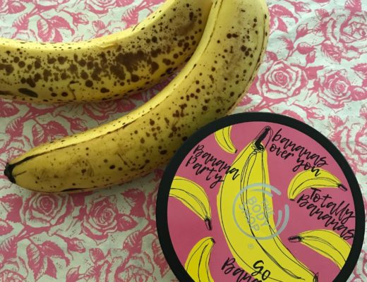 bananas with The Body Shop's Banana Body Butter, neversaydiebeauty.com