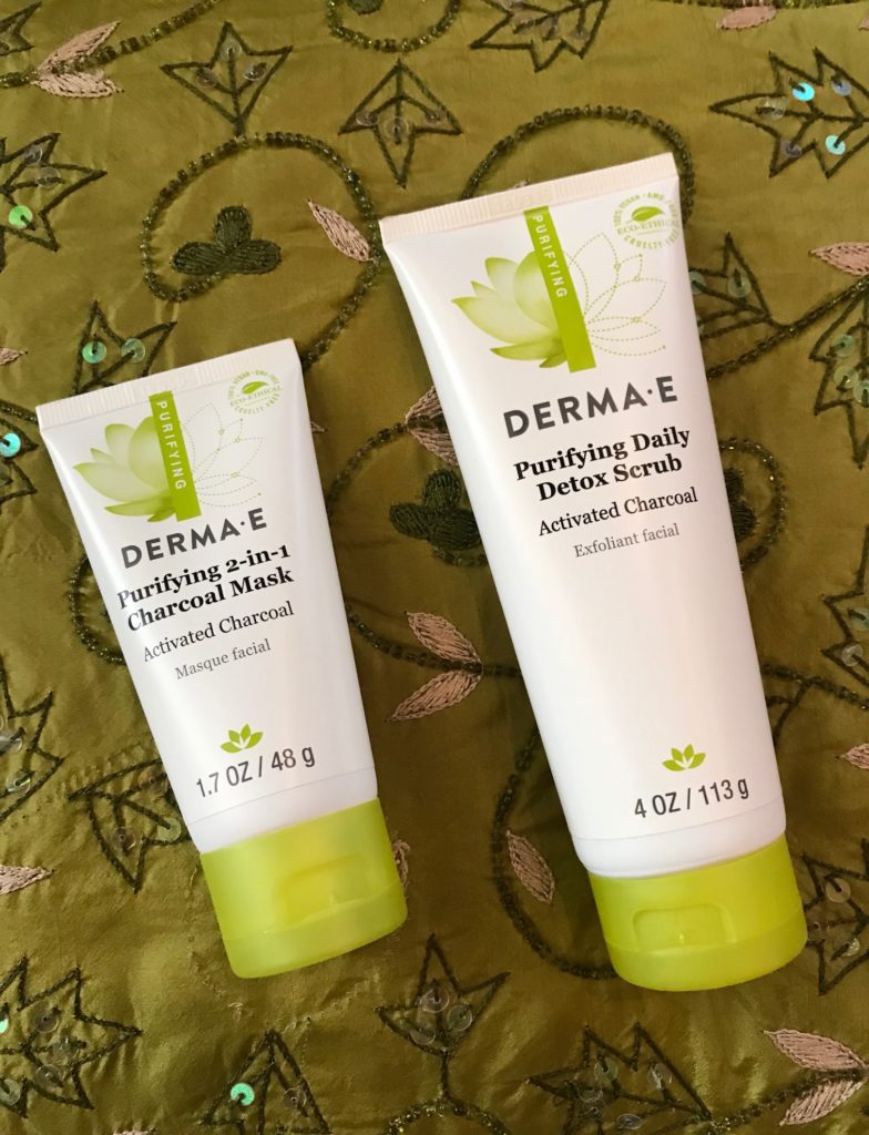 tubes of Derma E Purifying Daily Detox Scrub & 2-in-1 Charcoal Mask, neversaydiebeauty.com