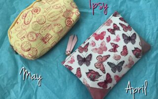 April and May 2018 Ipsy makeup bags, neversaydiebeauty.com