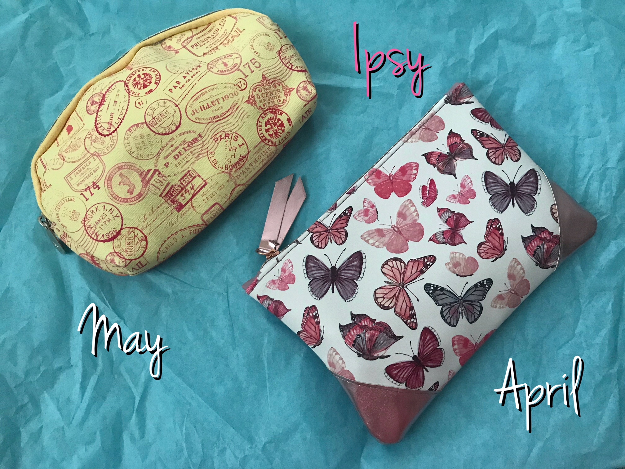 April and May 2018 Ipsy makeup bags, neversaydiebeauty.com