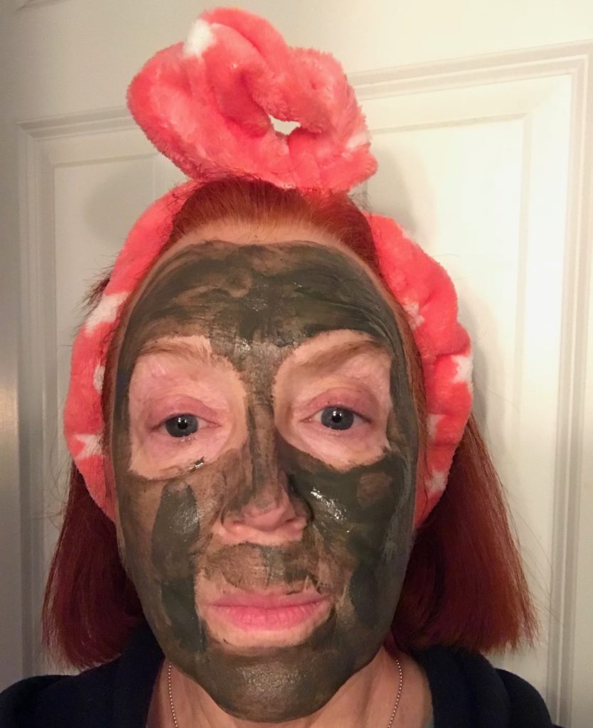 me wearing Bloom Minerals Purifying Mud Mask, neversaydiebeauty.com