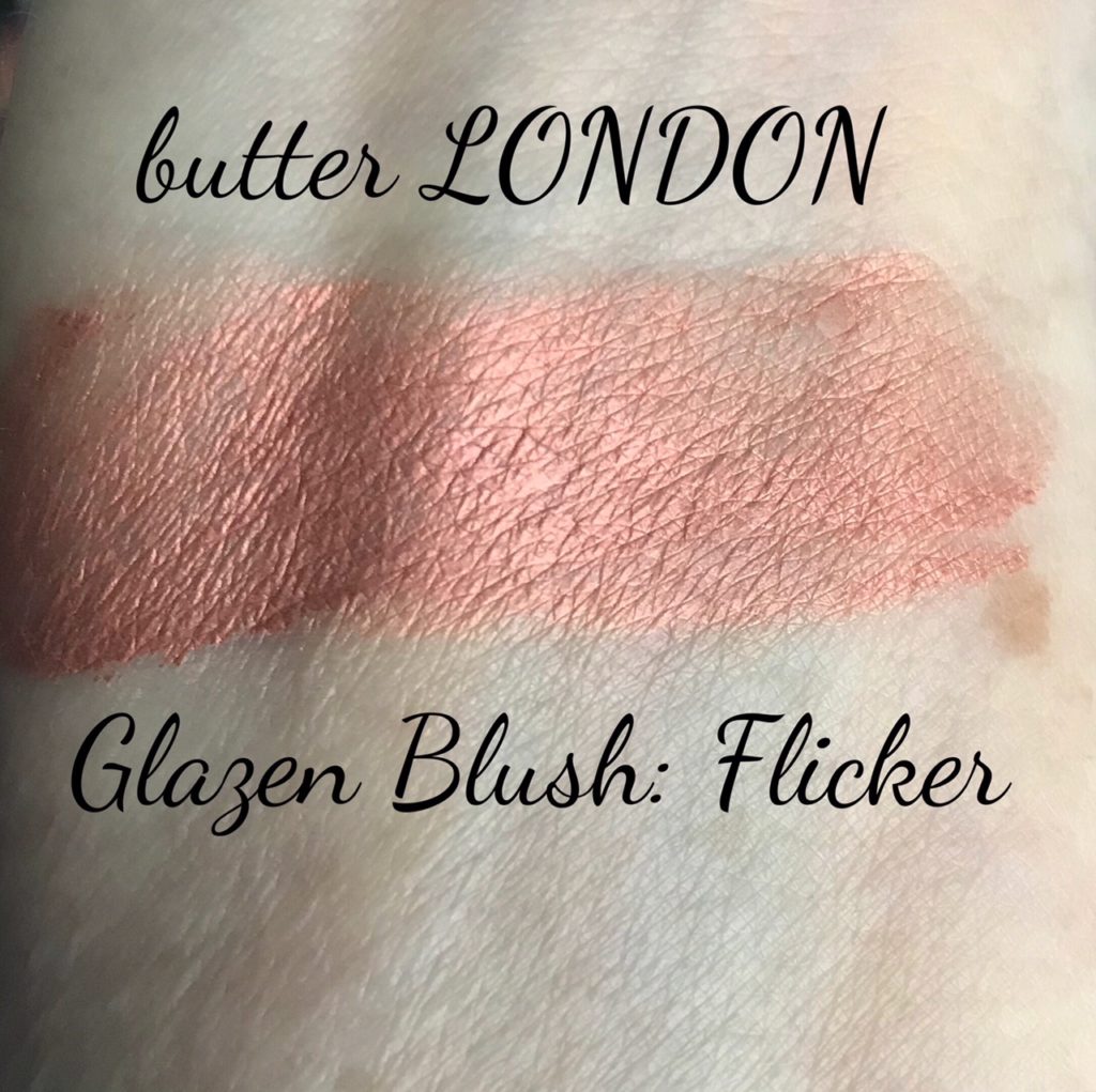 butter London Glazen Gelee Blush swatch of Flicker, an apricot shade, neversaydiebeauty.com