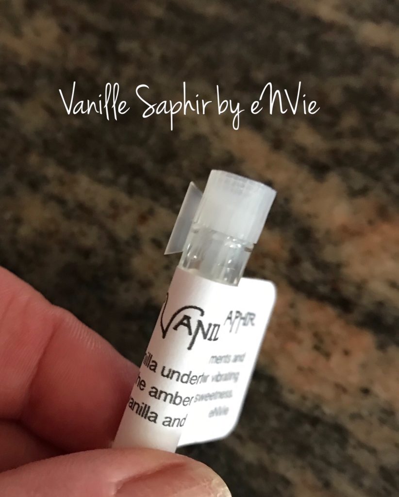 vial of Vanille Saphir perfume oil from eNVie, neversaydiebeauty.com