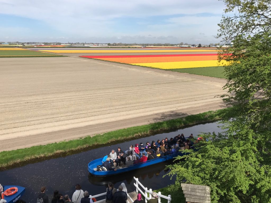cruise along a canal amongst the tulip fields in Lisse Holland, neversaydiebeauty.com