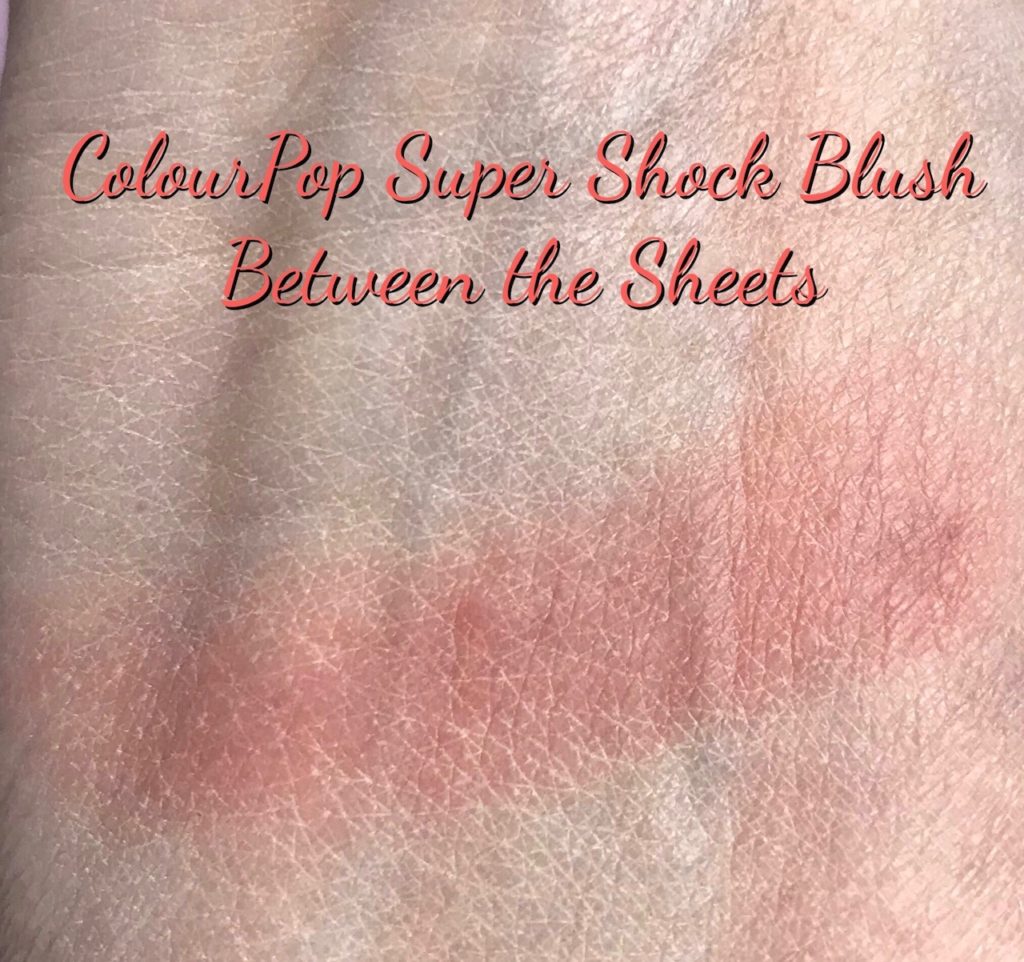 swatch of Between the Sheets, a plum colored blush from ColourPop Super Shock, neversaydiebeauty.com