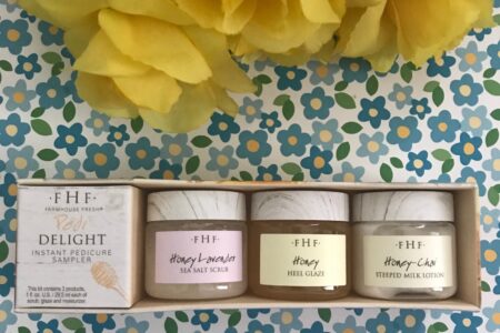 Farmhouse Fresh Instant Pedicure Sampler: 3 mini jars in a presentation box, neversaydiebeauty.com