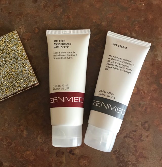 Zenmed Oil-free Moisturizer with SPF 30 and Zenmed AVT Cream, both in tubes, neversaydiebeauty.com