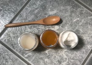 3 open jars to show what's inside Farmhouse Fresh Instant Pedicure Sampler, neversaydiebeauty.com