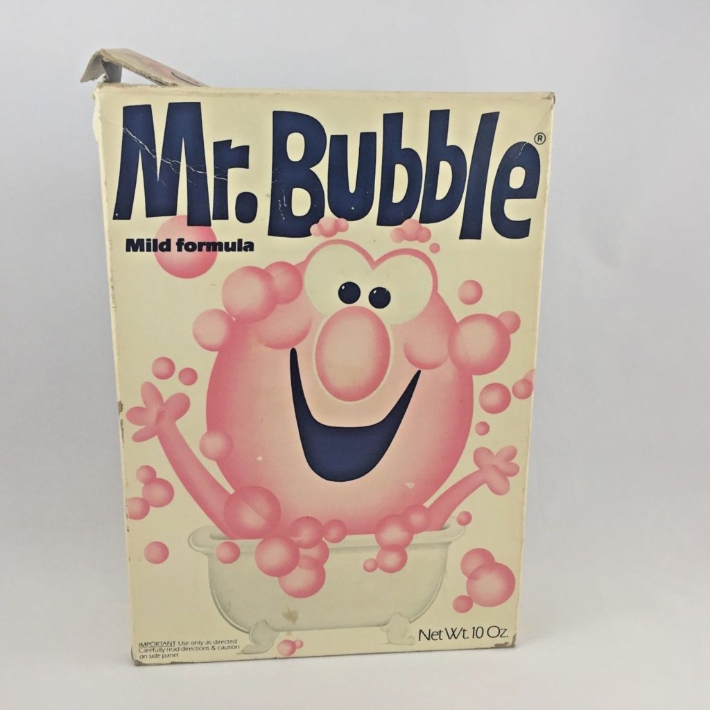 vintage 1970 box of Mr. Bubble