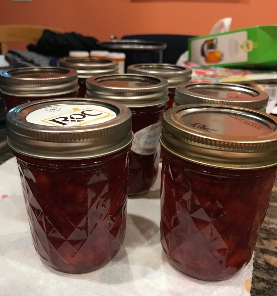 homemade strawberry jam in jars, neversaydiebeauty.com