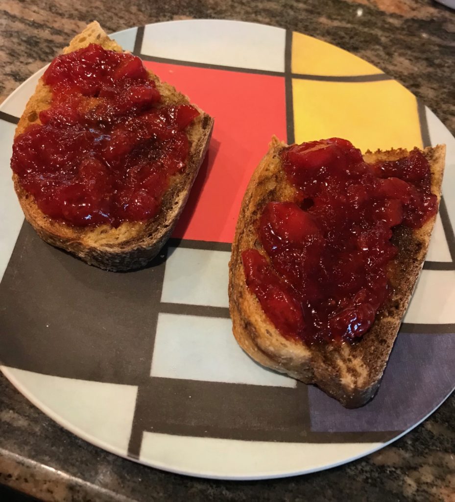 homemade strawberry jam on toast, neversaydiebeauty.com
