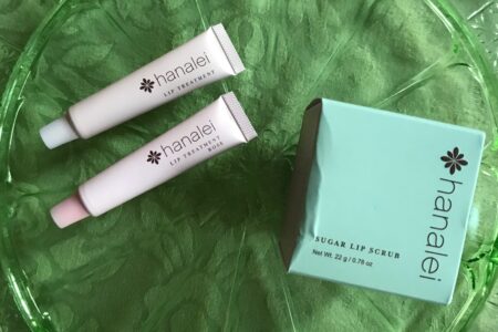 2 travel size tubes of Hanalei Lip Treatment and box of Sugar Lip Scrub, neversaydiebeauty.com