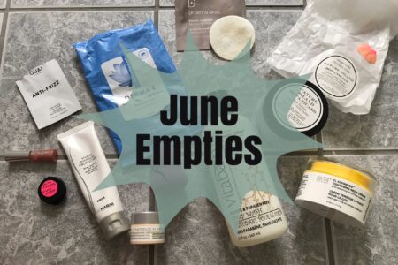 photo of beauty products I used up in June, neversaydiebeauty.com