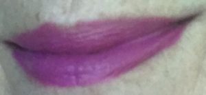 lip swatch of magenta lipstick from La Beaute Fatale, shade Vibrate, neversaydiebeauty.com