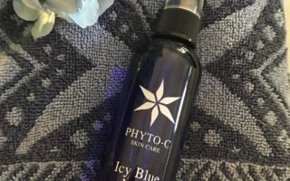 blue spray bottle PHYTO-C Icy Blue Mist, neversaydiebeauty.com