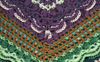 closeup of my "Lost in Time" shawl, neversaydiebeauty.com