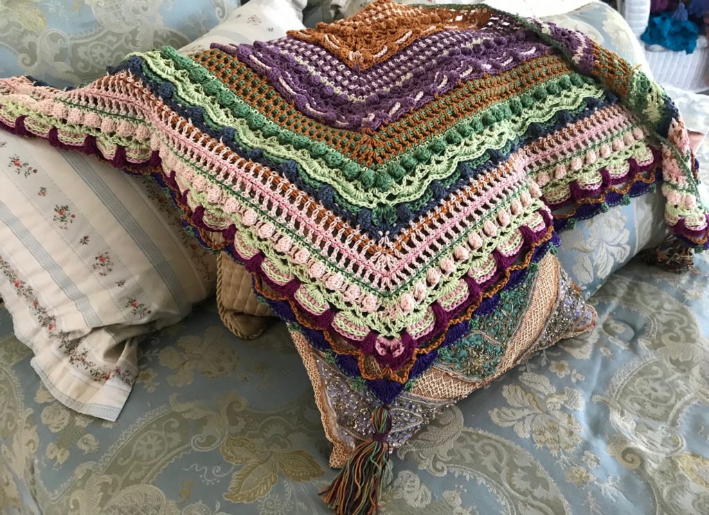 finished "Lost in Time" shawl, neversaydiebeauty.com