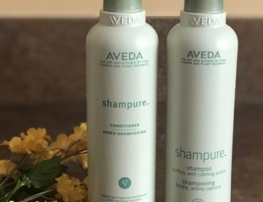 bottles of Aveda Shampure Conditioner and Shampoo, neversaydiebeauty.com