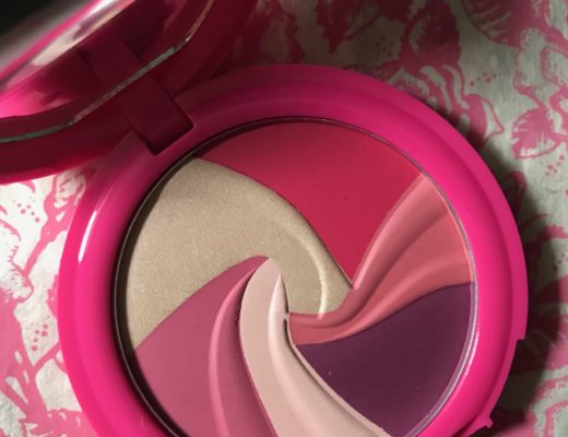 closeup of multicolored Mally Highlighting Blush compact to show the 4 different blush shades and two highlighters, neversaydiebeauty.com