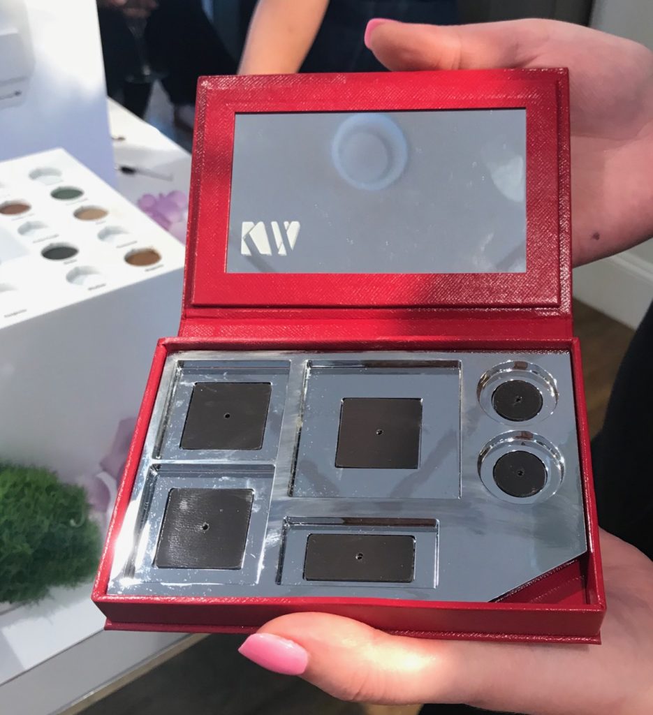 faux red leather palette from Kjaer Weis with 6 magnetic slots for makeup, neversaydiebeauty.com