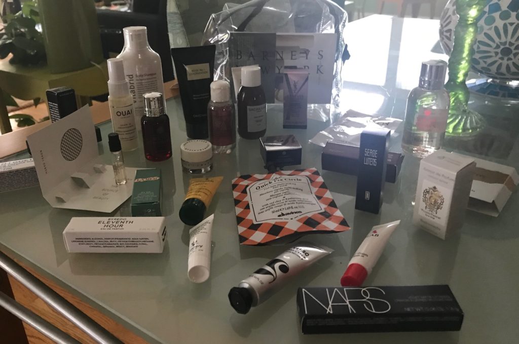 beauty samples from the Barneys fall beauty bag 2018, neversaydiebeauty.com