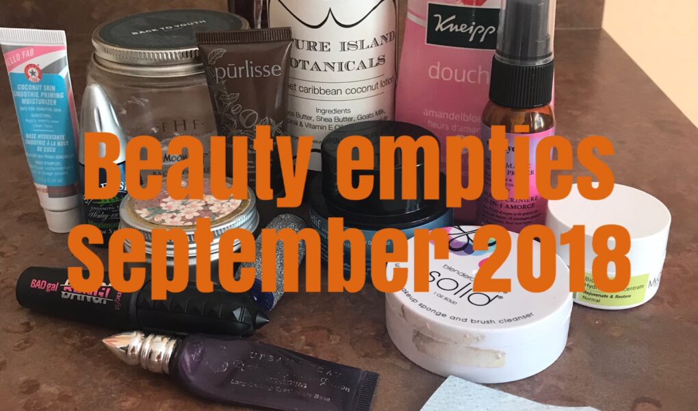 empty beauty products from September 2018, neversaydiebeauty.com