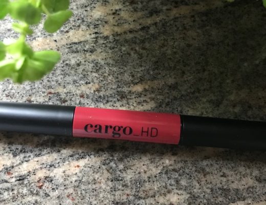 closeup of Cargo HD Lip Contour dual ended lipstick and highlighter tube, neversaydiebeauty.com