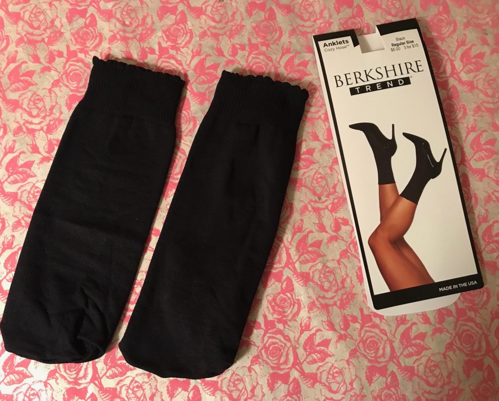 Berkshire Coz Hose Anklets in black with their outer packaging, neversaydiebeauty.com