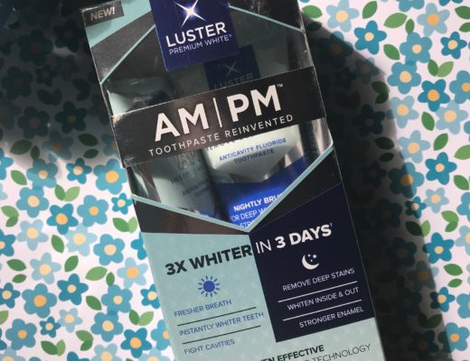 box of Luster AM/PM Toothpaste Reinvented system, neversaydiebeauty.com