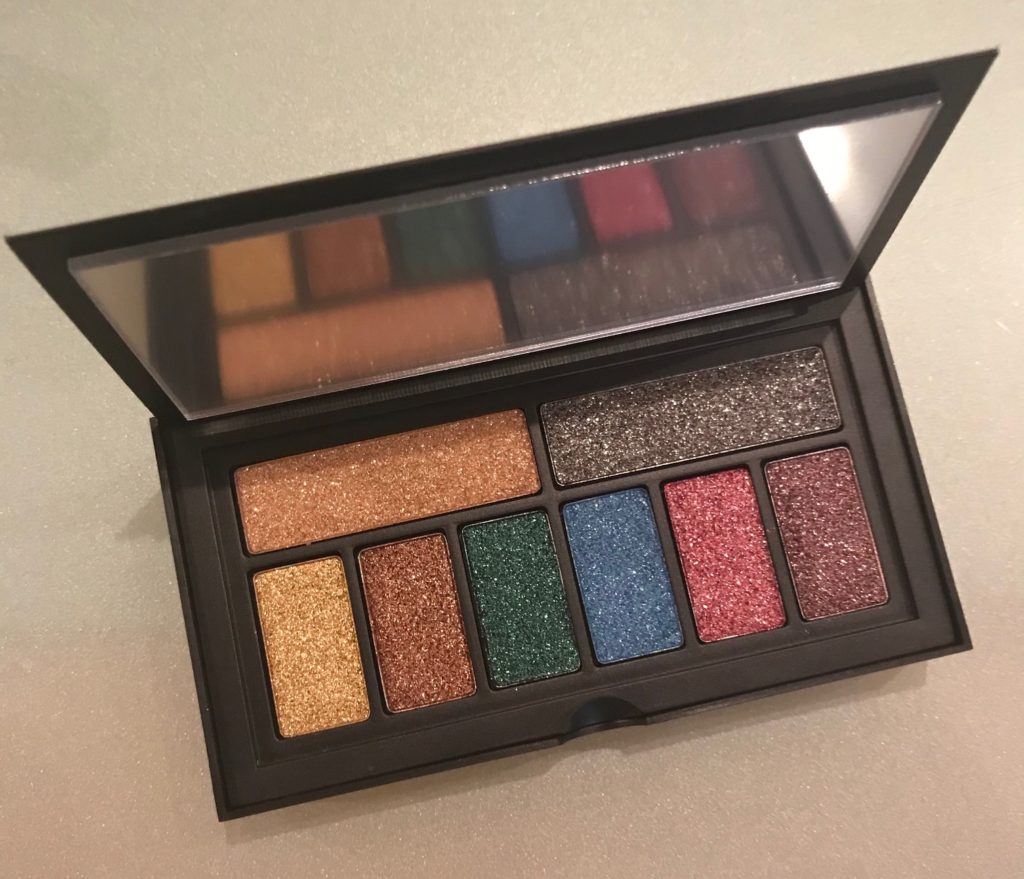 Smashbox Bold Glitter eyeshadow palette with 8 shades and mirror, neversaydiebeauty.com