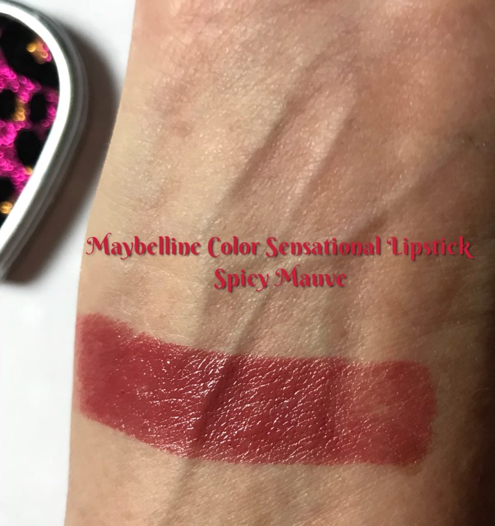 swatch of Maybelline Color Sensational lipstick in shade Spicy Mauve, neversaydiebeauty.com