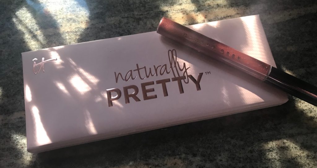 IT Cosmetics Naturally Pretty Vol. 1 Matte Shadow Palette and Makeup Geek Lip Gloss tube, neversaydiebeauty.com