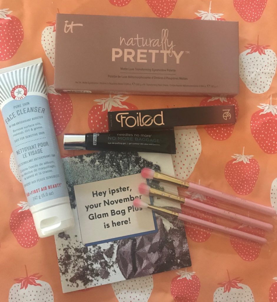 contents of my November 2018 Ipsy Glam Bag Plus, neversaydiebeauty.com