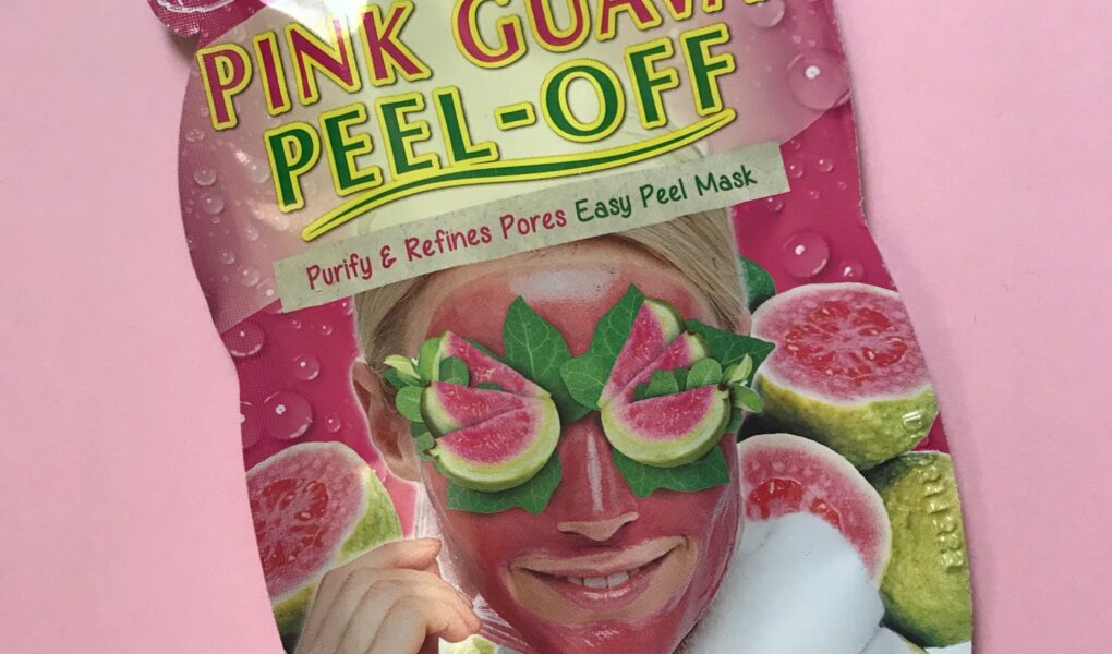 7th Heaven Pink Guava Peel-off Mask in color pink and green single use packaging, neversaydiebeauty.com