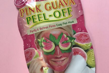 7th Heaven Pink Guava Peel-off Mask in color pink and green single use packaging, neversaydiebeauty.com