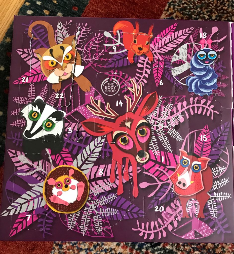 left inside of the 24 Days of Enchanted Beauty Advent Calendar from The Body Shop 2018, neversaydiebeauty.com