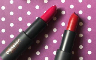 red lipsticks - Blossom and Flame from The Organic Skin Company, neversaydiebeauty.com