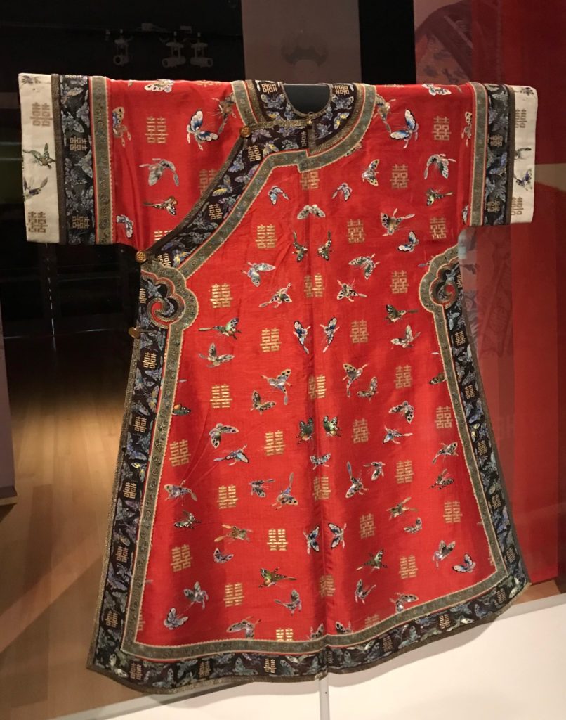 embroidered silk robe from Chinese Empress exhibit at Peabody Essex Museum Salem MA 2018