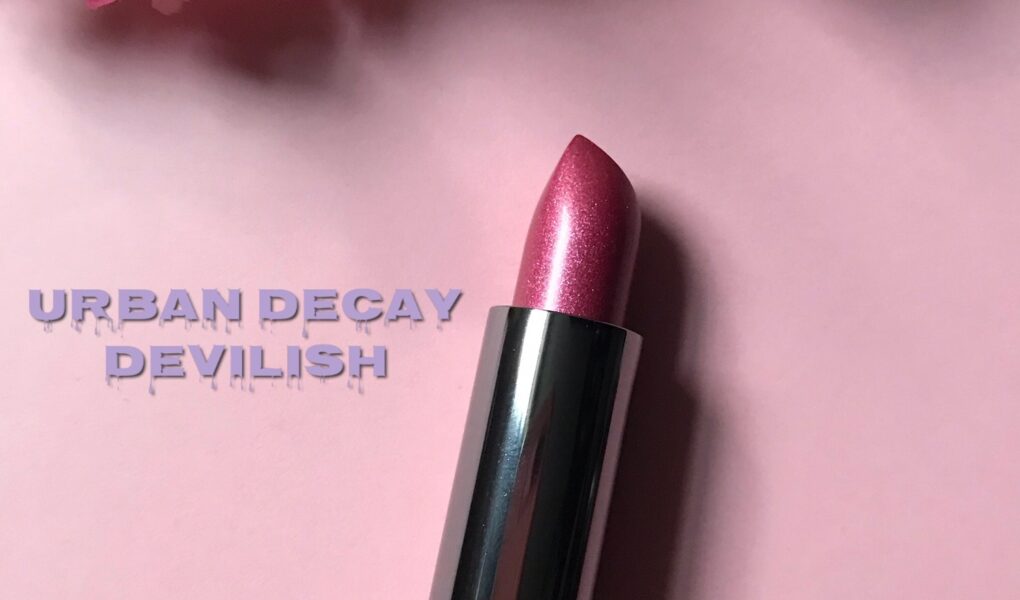 Urban Decay Vice Lipstick bullet in pink metallized shade, Devilish, neversaydiebeauty.com