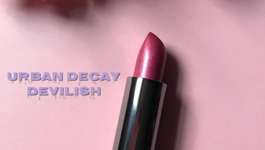 Urban Decay Vice Lipstick bullet in pink metallized shade, Devilish, neversaydiebeauty.com