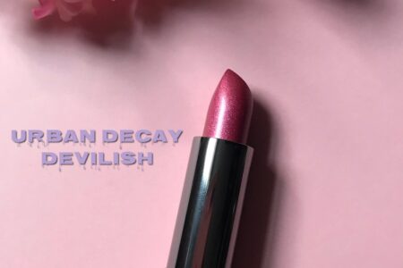 Urban Decay Vice Lipstick bullet in pink metallized shade, Devilish, neversaydiebeauty.com