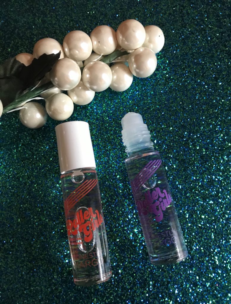 Honestly Margo Roller Girls clear glass rollerball containers in strawberry and grape, neversaydiebeauty.com