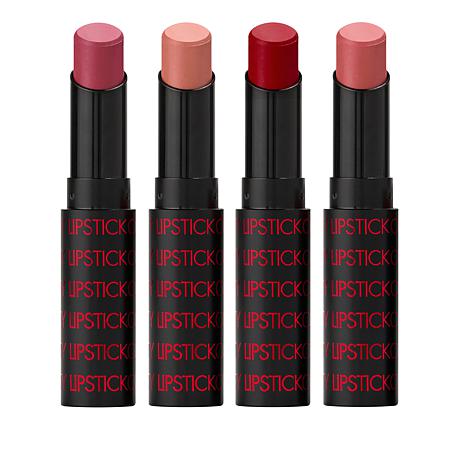 ybf color intensity lipstick 4 piece set of shades ranging from neutrals to red