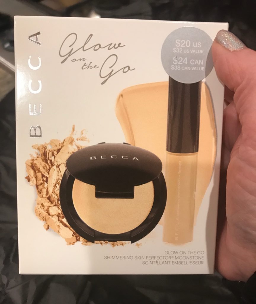 BECCA Glow on the Go face set: perfecting powder and highlighter, neversaydiebeauty.com